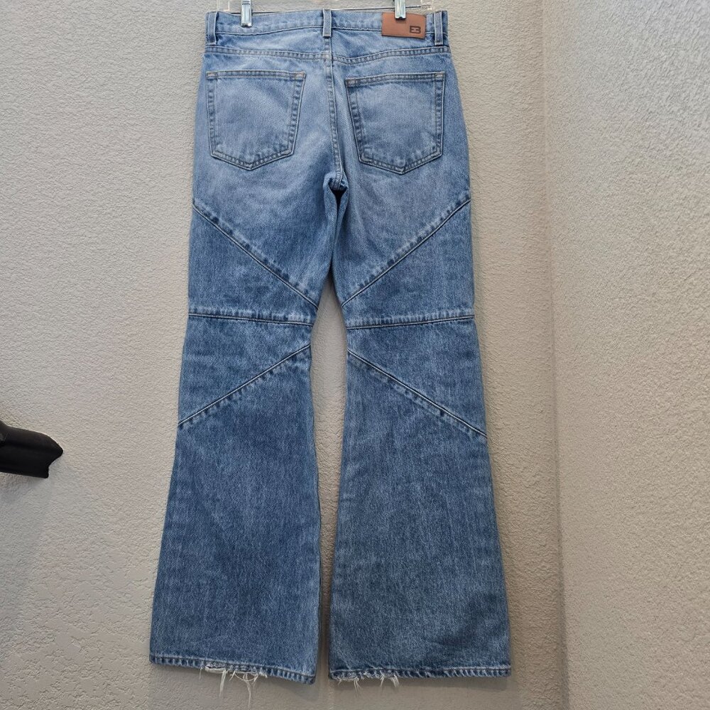 EB Denim Light Blue Flare Wide Leg Jeans - Picture 4 of 7